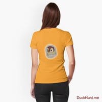 Ghost Duck (foggy) Gold Fitted T-Shirt (Back printed)