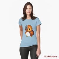 Mechanical Duck Light Blue Fitted T-Shirt (Front printed)
