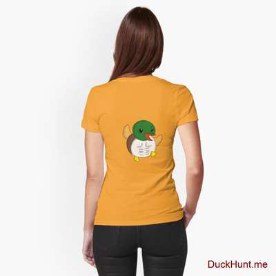 Super duck Gold Fitted T-Shirt (Back printed) image
