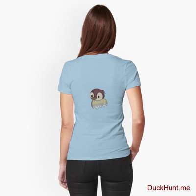 Ghost Duck (fogless) Light Blue Fitted T-Shirt (Back printed) image