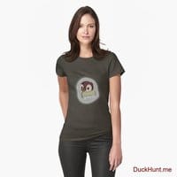 Ghost Duck (foggy) Army Fitted T-Shirt (Front printed)