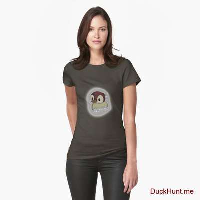 Ghost Duck (foggy) Army Fitted T-Shirt (Front printed) image