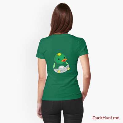 Baby duck Green Fitted T-Shirt (Back printed) image