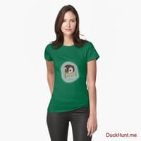 Ghost Duck (foggy) Green Fitted T-Shirt (Front printed)