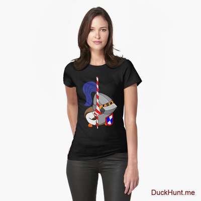 Armored Duck Black Fitted T-Shirt (Front printed) image