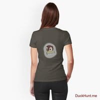 Ghost Duck (foggy) Army Fitted T-Shirt (Back printed)