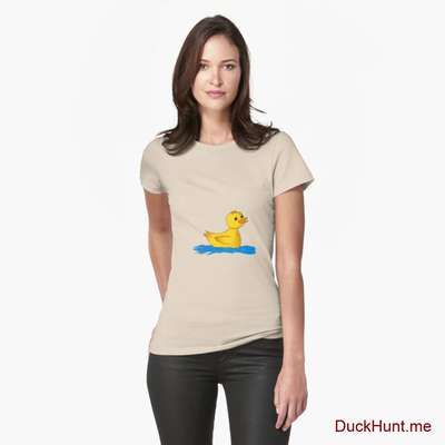 Plastic Duck Creme Fitted T-Shirt (Front printed) image