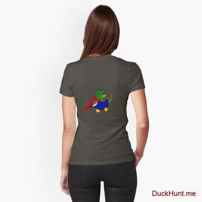 Alive Boss Duck Army Fitted T-Shirt (Back printed) image