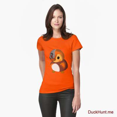 Mechanical Duck Orange Fitted T-Shirt (Front printed) image