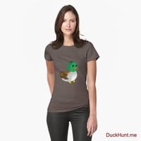 Normal Duck Dark Grey Fitted T-Shirt (Front printed)