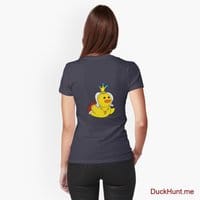 Royal Duck Dark Blue Fitted T-Shirt (Back printed)