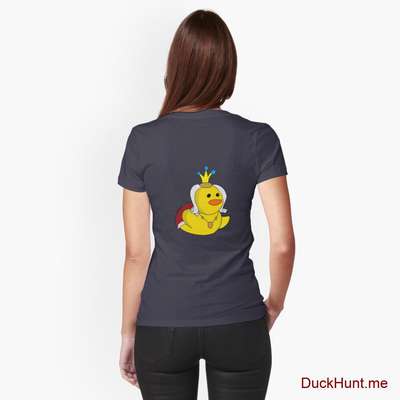 Royal Duck Dark Blue Fitted T-Shirt (Back printed) image