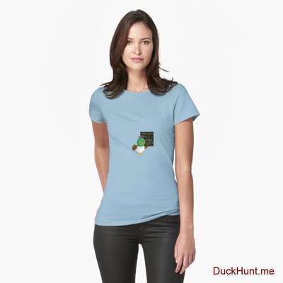 Prof Duck Light Blue Fitted T-Shirt (Front printed) image