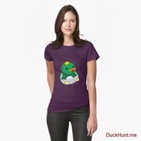 Baby duck Eggplant Fitted T-Shirt (Front printed)