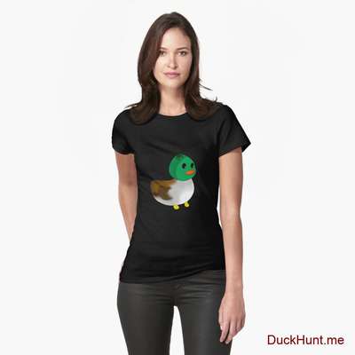 Normal Duck Black Fitted T-Shirt (Front printed) image