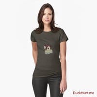 Ghost Duck (fogless) Army Fitted T-Shirt (Front printed)