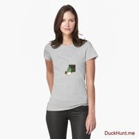 Prof Duck Heather Grey Fitted T-Shirt (Front printed)
