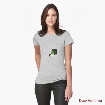 Prof Duck Heather Grey Fitted T-Shirt (Front printed) image
