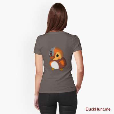 Mechanical Duck Dark Grey Fitted T-Shirt (Back printed) image
