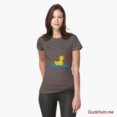 Plastic Duck Dark Grey Fitted T-Shirt (Front printed) image