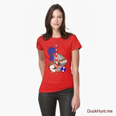 Armored Duck Red Fitted T-Shirt (Front printed) image