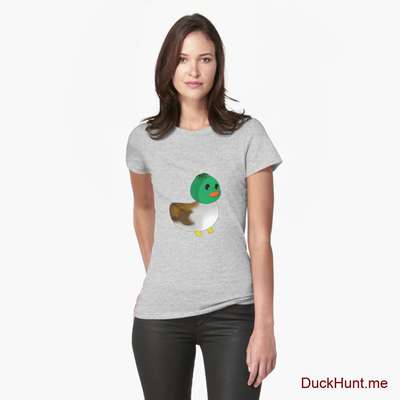 Normal Duck Heather Grey Fitted T-Shirt (Front printed) image