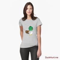 Normal Duck Heather Grey Fitted T-Shirt (Front printed)