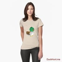 Normal Duck Creme Fitted T-Shirt (Front printed)