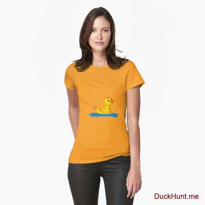 Plastic Duck Gold Fitted T-Shirt (Front printed) image