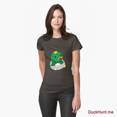 Baby duck Army Fitted T-Shirt (Front printed) image