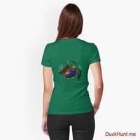 Dead Boss Duck (smoky) Green Fitted T-Shirt (Back printed)