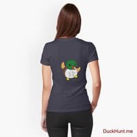 Super duck Dark Blue Fitted T-Shirt (Back printed)