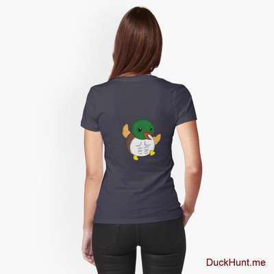 Super duck Dark Blue Fitted T-Shirt (Back printed) image