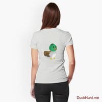 Normal Duck Light Grey Fitted T-Shirt (Back printed)