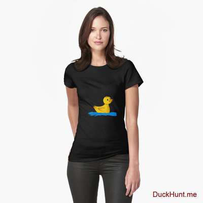 Plastic Duck Black Fitted T-Shirt (Front printed) image