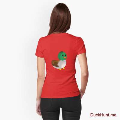 Normal Duck Red Fitted T-Shirt (Back printed) image