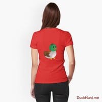 Normal Duck Red Fitted T-Shirt (Back printed)
