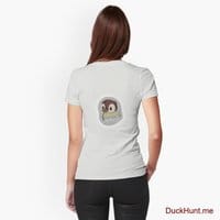 Ghost Duck (foggy) Light Grey Fitted T-Shirt (Back printed)