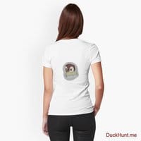 Ghost Duck (foggy) White Fitted T-Shirt (Back printed)