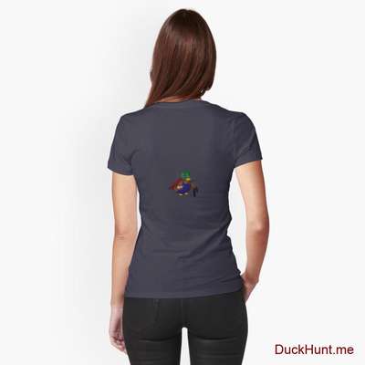 Dead DuckHunt Boss (smokeless) Dark Blue Fitted T-Shirt (Back printed) image