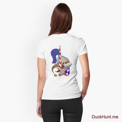 Armored Duck White Fitted T-Shirt (Back printed) image