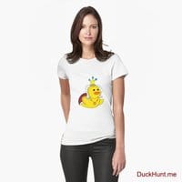 Royal Duck White Fitted T-Shirt (Front printed)