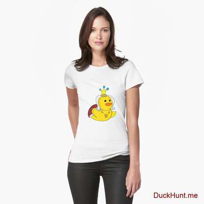 Royal Duck White Fitted T-Shirt (Front printed) image