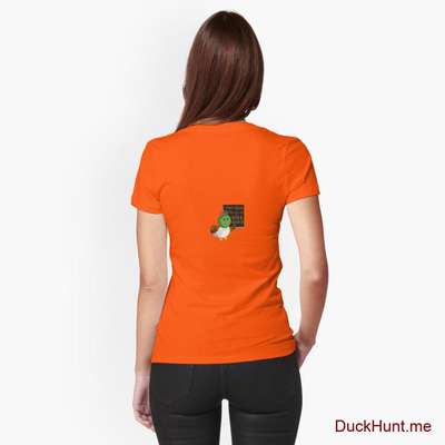 Prof Duck Orange Fitted T-Shirt (Back printed) image