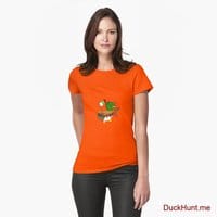 Kamikaze Duck Orange Fitted T-Shirt (Front printed)