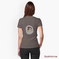Ghost Duck (foggy) Dark Grey Fitted T-Shirt (Back printed)