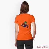 Dead Boss Duck (smoky) Orange Fitted T-Shirt (Back printed)