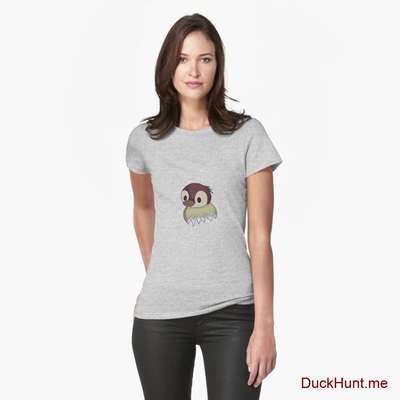 Ghost Duck (fogless) Heather Grey Fitted T-Shirt (Front printed) image