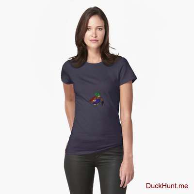 Dead DuckHunt Boss (smokeless) Dark Blue Fitted T-Shirt (Front printed) image