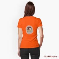Ghost Duck (foggy) Orange Fitted T-Shirt (Back printed)